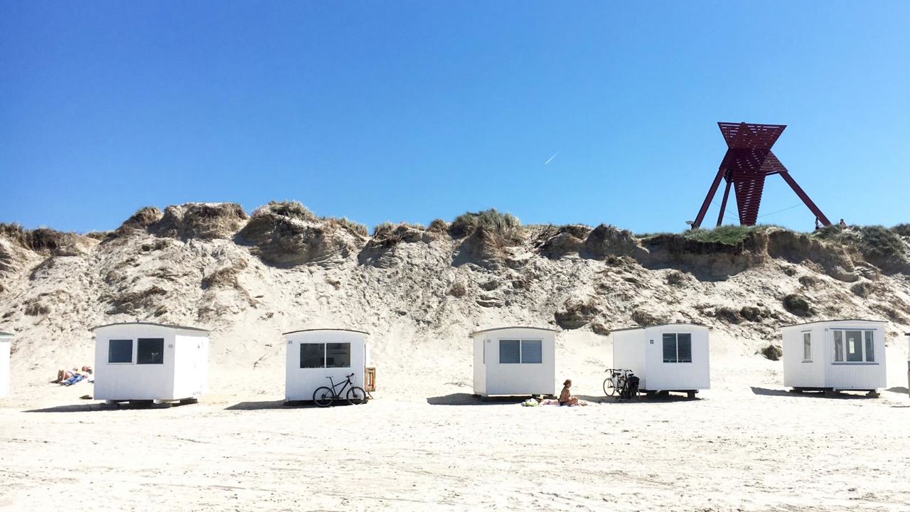Blokhus Strand Badehuse og sømærke