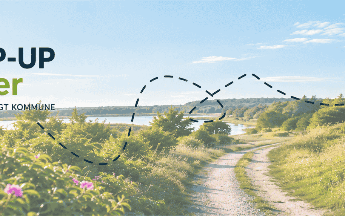 Logo for Pop-up ruter og billede af naturen