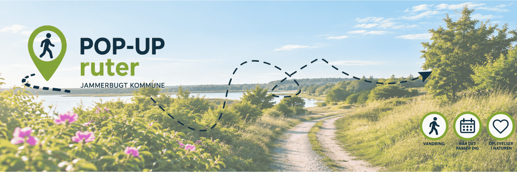Logo for Pop-up ruter og billede af naturen