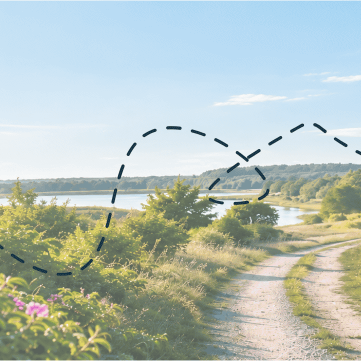 Logo for Pop-up ruter og billede af naturen