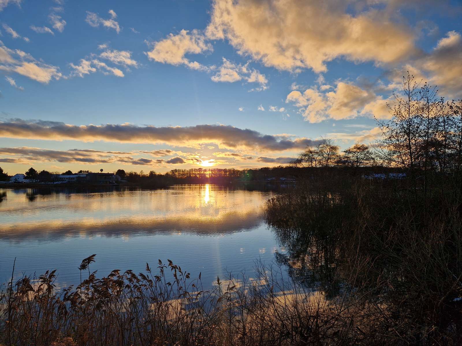 Søen i Aabybro solnedgang