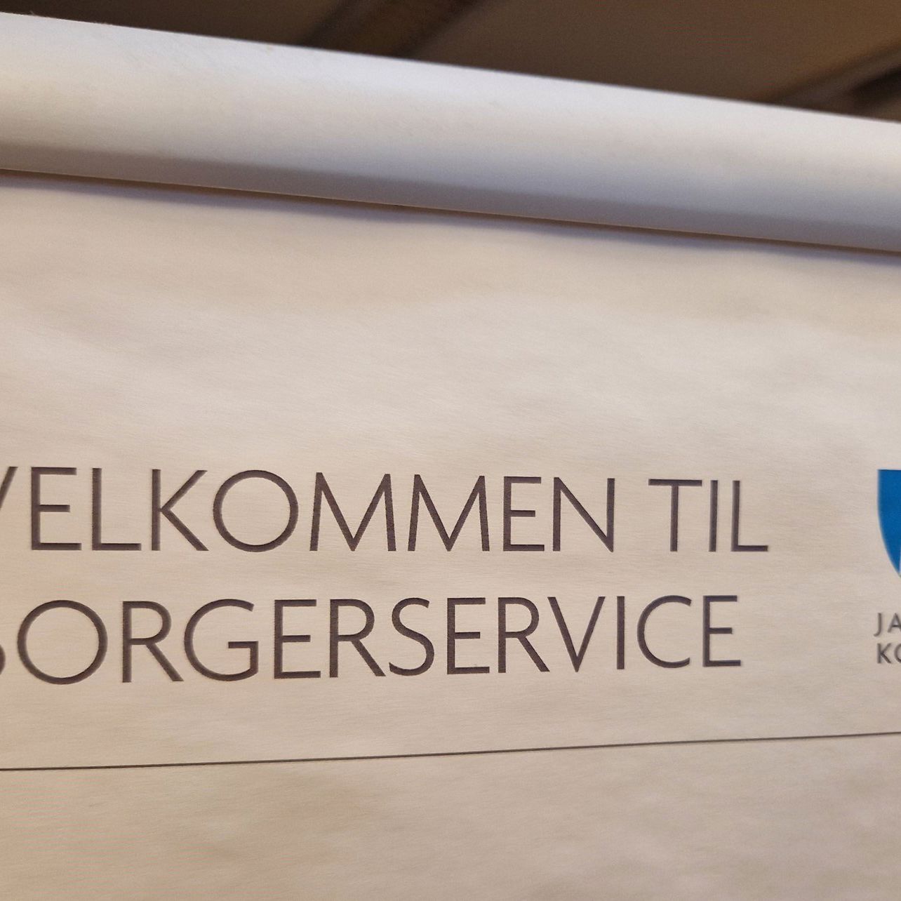 Skilt med Velkommen til Borgerservice