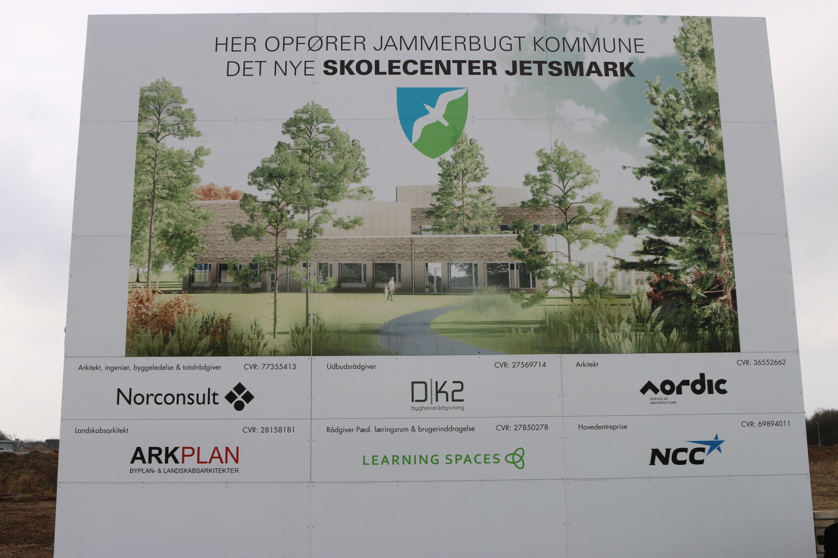 Byggeskilt Skolecenter Jetsmark