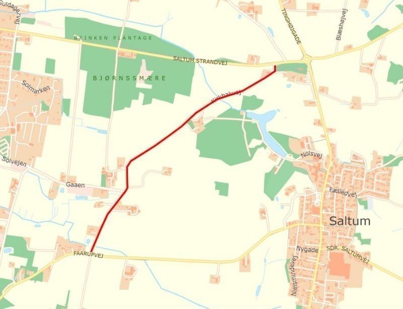 Kort Cykelsti På Kirkbakvej