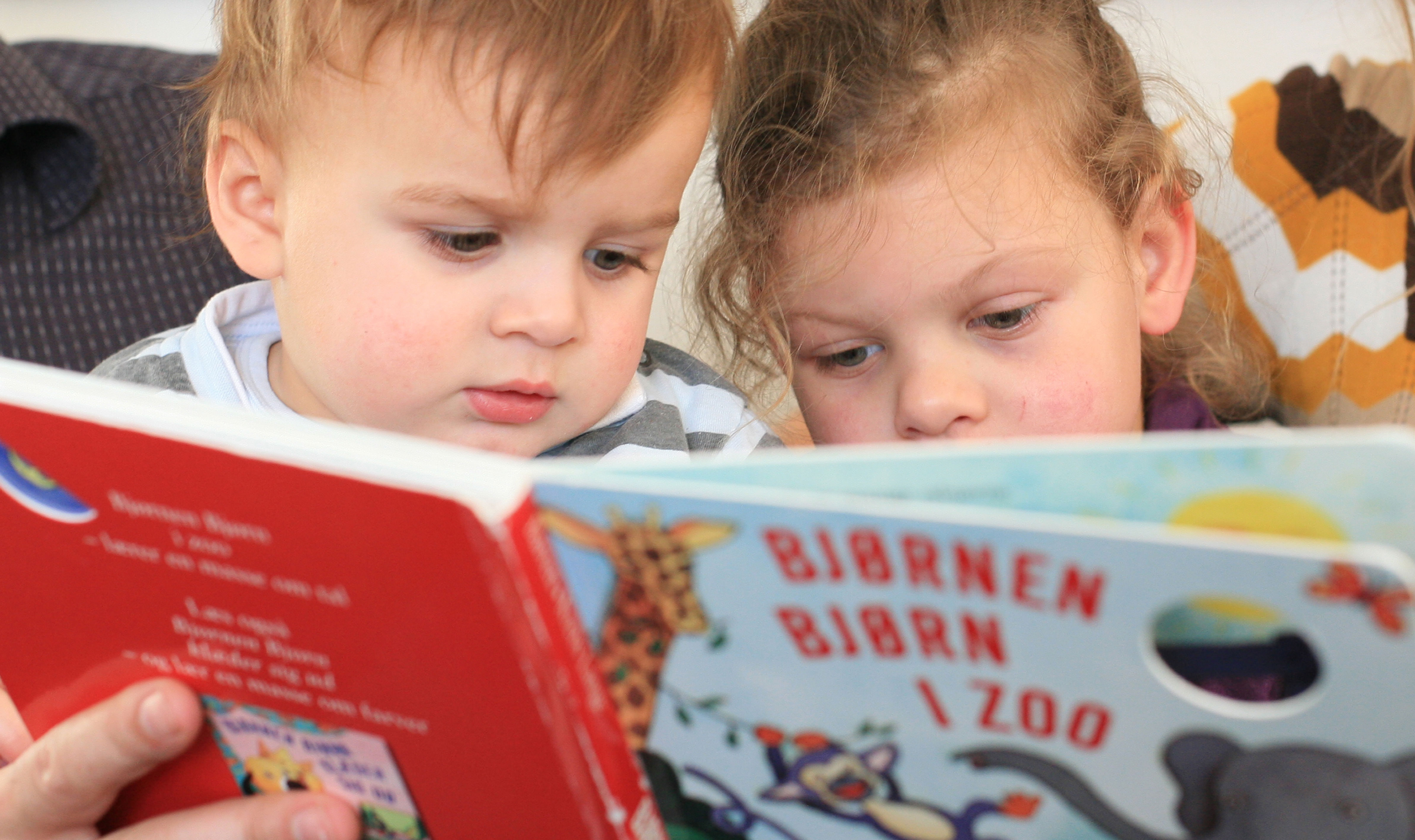 to børn læser bog