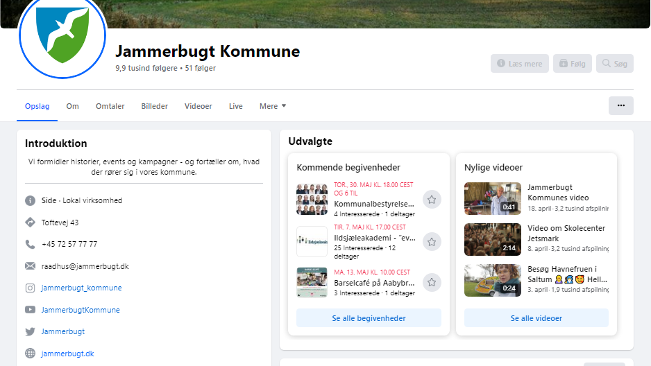 billede af facebook side